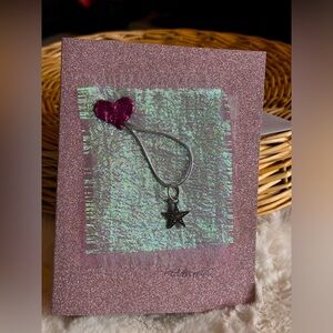 💕⭐️Hand painted heart with star charm card.